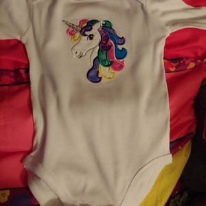 Handmade Rainbow Unicorn Baby Bodysuits
